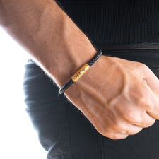 Pánský kožený náramek Lavaliere Simple luxury Gold Model.jpg