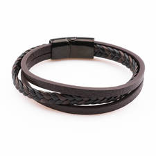 Pansky kozeny naramek Lavaliere Tajemstvi Trojice hnedy A.jpg